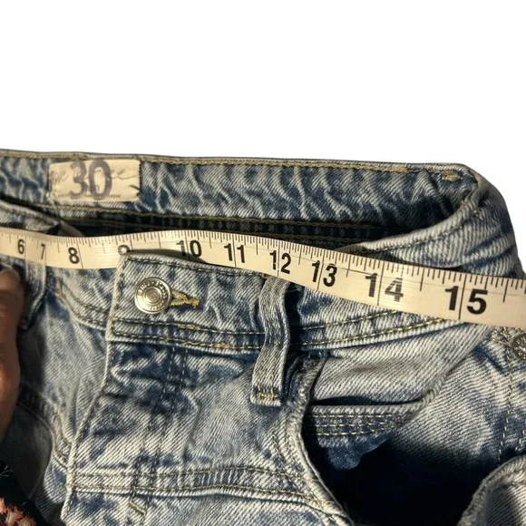 We The Free Relaxed Straight Wide Leg Button Fly Crop Jeans Sz 30 - Picture 12 of 12